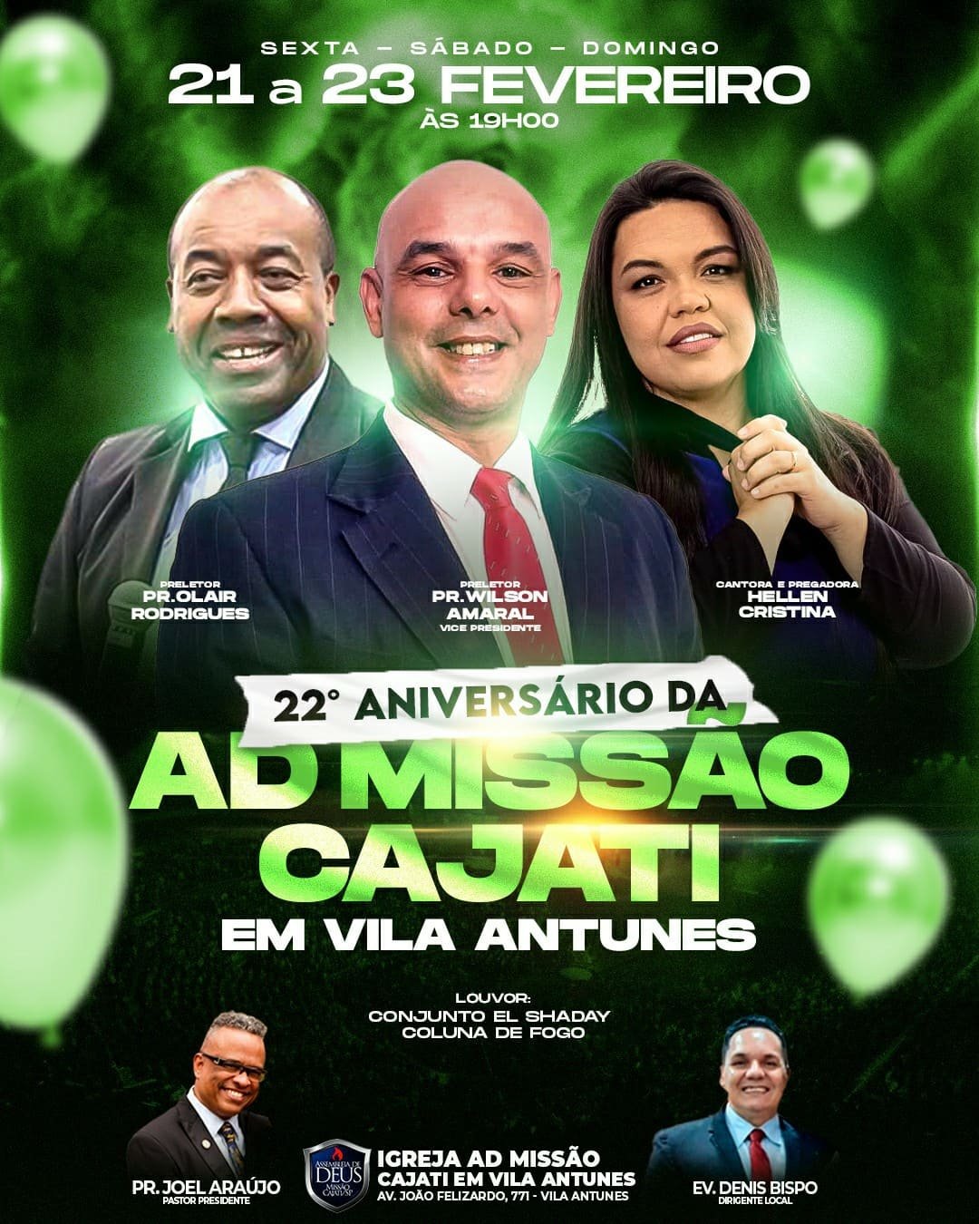 22° ANIVERSÁRIO DA AD MISSÃO CAJATI EM VILA ANTUNES
